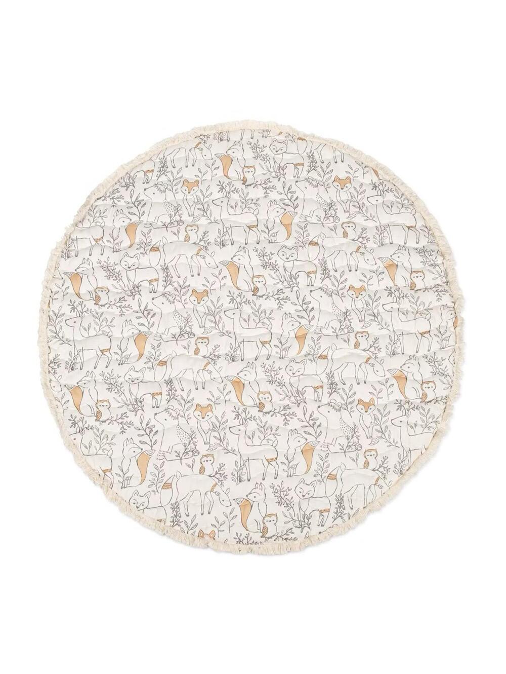 Crane Baby Cotton Quilted Activity Playmat - Ezra - Animal print 40"
